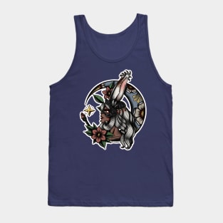 Fran from Final Fantasy 12 (FFXII) in American Traditional Tattoo Portrait Style Tank Top